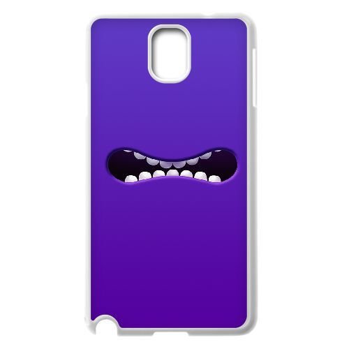 samsung galaxy note3 Case,Funny Big Mouth on Purple Background Patte Best Durable Hard Plastic Phone Case for samsung galaxy note3 [Cartoon Series]-White