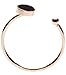 Open Ring with Circle and Metal Ball | Cuff Ring in Black and Rose Gold