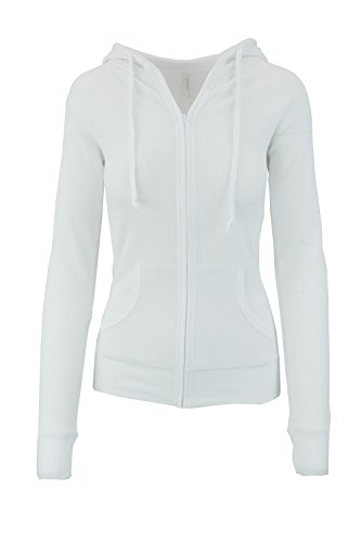 WOMENS Multi Colors Thermal Zip Up Casual Hoodie Jacket UPDATED RELAXED FIT