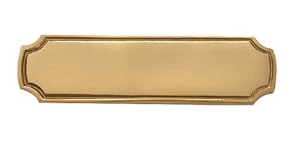 EDEL DESIGN RECHTECKIG. ECKEN ABGESCHN. MASSIV MESSING TÜRSCHILD 10 x 0,5 x 2,8 cm inkl. Gravur
