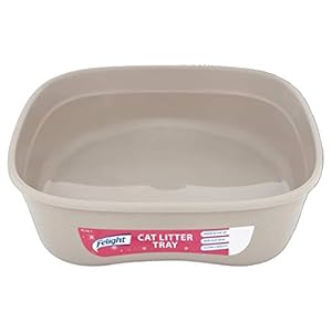 Felight | Cat Litter Tray, Easy to Clean & Suitable for Kittens | Non Slip Base, Made in the UK | Assorted Colours (4…