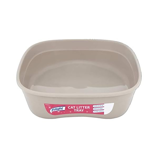 Felight | Cat Litter Tray, Easy to Clean & Suitable for Kittens | Non Slip Base, Made in the UK | Assorted Colours (4…