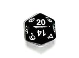 Black d20 Initiative Advantage Die for Role-Playing Games. 20 sided RPG Dice by Death Dealer Dice