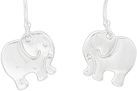 Periwinkle Elegant Silver-Tone Elephants Dangle Earrings