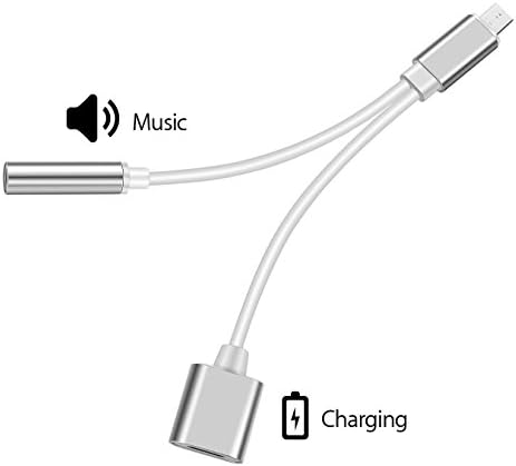 2 in 1 Headphone/Charging Adapter for Pixel 2, Pixel 2 XL, Razer , Moto Z, HTC U11, Xiaomi Mi 6 &amp; More, Type C to 3.5mm &amp; Type C Jack Adapter