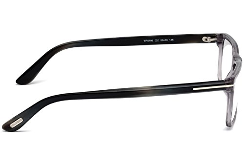 TOM FORD Men's TF 5408 020 Clear Gray Clear Rectangular Eyeglasses 56mm
