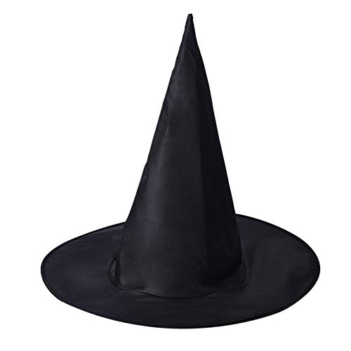 Chenway Halloween Witch Hats for Women Adult Black Witch Hat for Halloween Costume Accessory (1Pcs)