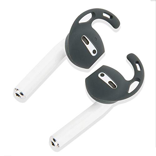 DamonLight Ear Hooks and Covers Earbuds Covers Anti-Slip Ear Tips Silicone Compatible with Apple AirPods or EarPods Headphones/Earphones/Earbuds Airpods Accessories（2 Pairs(Grey)