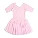 Stelle Ballet Dress for Girls with 1/2 Sleeve Tutu(DS05-Ballet Pink,XS)