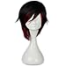 COSPLAZA Cosplay Wigs Short Black Red Girl Anime Show Heat Resistant Party Hair (Black/Red)