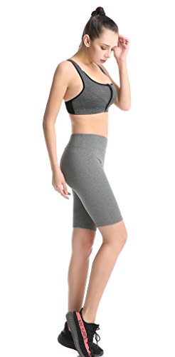 ABUSA Women's Cotton Workout Bike Yoga Shorts - Tummy Control S Gray - Thumbnail 6
