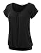 Loose Fit Top Plus Size Shirring Pleated T Shirts
