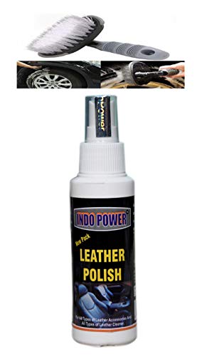 INDOPOWER KG1175-Leather Polish 100ml.+All Tyre Cleaning Brush