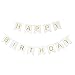 Happy Birthday Sign, Banner, 41-60 Across, 13 Flags, 8â€ x 6.5â€ Letters, White Cardstock, Gold Type, Party Garland, Backdrop, Bday Bunting Wall Decor For Kids, Office Decorations, Girls, Boys