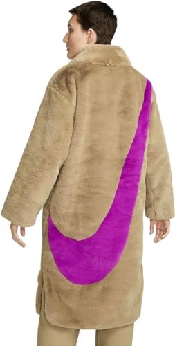 Nike Sportswear Women's Faux Fur Long Jacket, Dark Driftwood/Dark