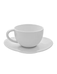 Kitchen: 10 Strawberry Street RVL0009-6 Royal Oval Oversized Cup/Saucer, Set of 6, White - 10 Strawberry Street Dinnerware