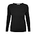 Women's Nursing Top Long Sleeve Breastfeeding Clothes Crew Neck T-Shirt Casual Tee Black (Black, L)