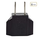 Travel Adapter, European (Round) to American (Flat) USA US Plug Adapter, American to European Adapter, European to US Adapter, Outlet Plug Adapter (8 in Pack)