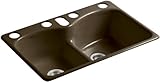 KOHLER K-6626-6U-KA Langlade Smart Divide Undercounter Kitchen Sink, Black 'n Tan