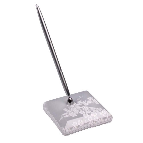 Ivy Lane Design Cherry Blossom Collection, Pen and Penholder Set, White