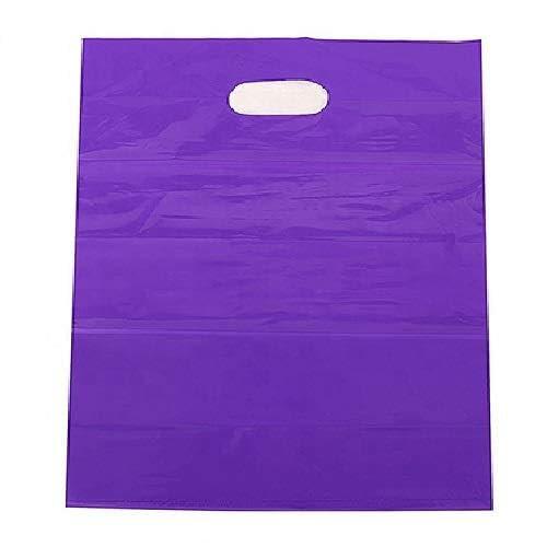 100x Purple Plastic Carrier Bags 15" x 18" x 3" Large Plastic Shopping Bags Reusable Retail Market Traders Fashion Colored Carriers Uk Store 247