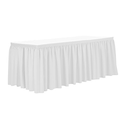 Ultimate Textile 7 ft. Shirred Pleat Polyester Table Skirt White