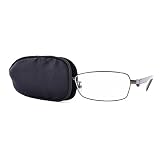 FCAROLYN Silk Eye Patches for Glasses to Treat Lazy Eye / Amblyopia / Strabismus ONE PATCH,Small,Black