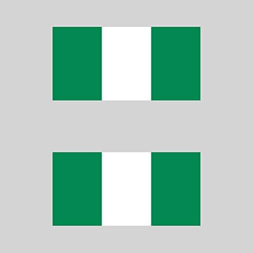 Two Pack Nigerian Flag Sticker FA Graphix Decal Self Adhesive Vinyl Nigeria NGA NG