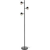 Lite Source LED 3-LITE Floor LAMP, Black/Chrome, Type LED 5Wx3 LS-83323BLK