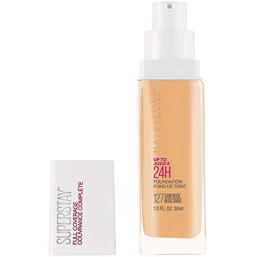 Maybelline New York Super Stay Full Coverage Liquid Foundation Makeup, Sand Beige, 1 Fluid Ounce