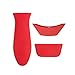 AUKUZI Silicone Hot Handle Holder (Set of 3), Hot Mitts, for Cast Iron Skillets, Pans, Frying Pans & Griddles, Metal and Aluminum Cookware Handles - Sleeve Grip, Handle Cover(Red)