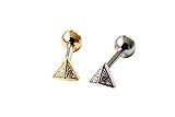 Cz Pyramid Piercing,single Earring,11P-00998,(silver)