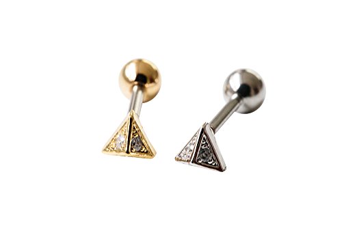 Cz Pyramid Piercing,single Earring,11P-00998,(silver)
