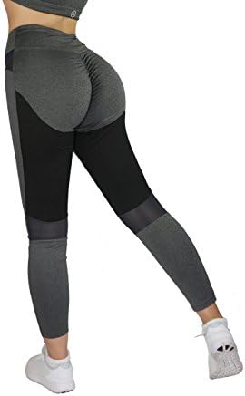 AB Butter Sexy High Waisted Butt Lifting Leggings Yoga Pants Fitness Activewear,Grey,Small