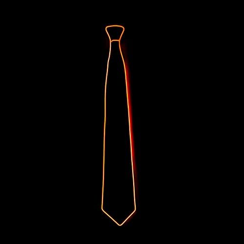 ALIKEEY Halloween Light Up Neck LED Tie for Men Novelty Necktie For Rave Party Burning