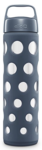 Ello Pure BPA-Free Glass Water Bottle with Lid, Bold Blue Fizz, 20 Oz.