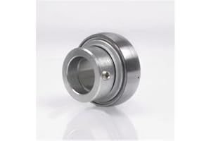 SKF Yet 205-100 Ball Bearing Insert, Double Sealed, Eccentric Collar, Regreasable, Steel, 1" Bore, 52 mm OD, 15 mm Outer Ring
