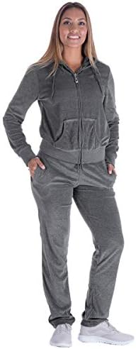 Mavis Garments Womens 2 Piece Sweatsuits Tracksuits Velvet Outfits Hoodie & Pant