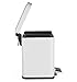 AMG and Enchante Accessories, Rectangular Waste Bin, 5L Garbage Trash Can with Step Foot Pedal, WB05W WHT, Glossy White
