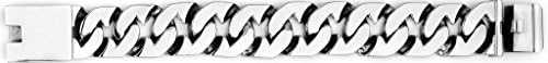 Stainless Steel 316L Mens Large (30mm wide) Curb Link Chain Bracelet, 9.25 in
