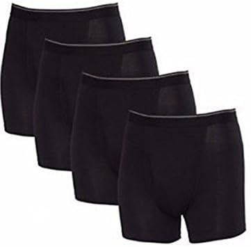 Signature Men's Four Pack Pima Cotton Stretch Boxer Briefs! Black. Large.