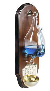 Weather Storm Glass Wooden Wall Plaque Barometer Instrument