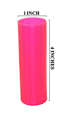 Smart Novelty Extra Long Magic Spring Assorted Neon Colors 1 Inch by 4 Inches Mini Coil Springs (1 Dozen)