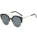 SOJOS Womens Retro Vintage Half Metal Frame Cateye Sunglasses SJ2035 with Black Frame/Grey Lens