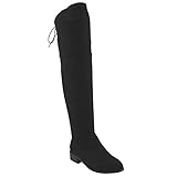 BESTON FD97 Women's Stretchy Over The Knee Block Heel Dress Boot Half Size Small