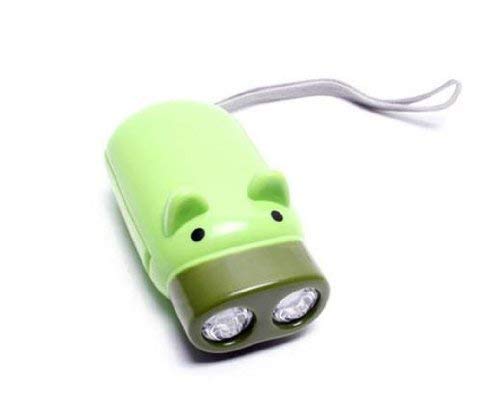 Lovely Pig Flashlight Hand Pressure，Flashlight for Kids Cute Mini Pig Camping emergency light Immediate Light for Emergency, Campfire Green Energy No Battery 3 Pack