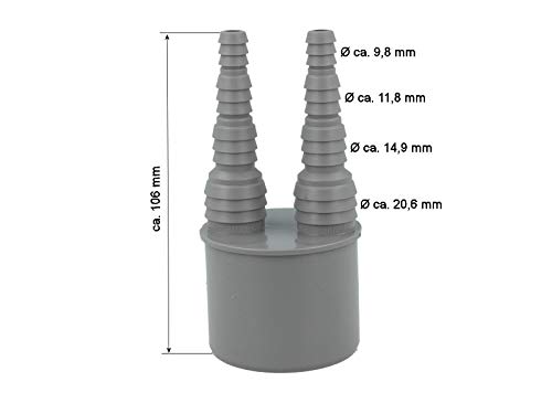 Airfit -50020SN- Doppel-Schlauchnippel DN 50 für Schlauch von 8 bis 19 mm - KS-grau – Bild 3