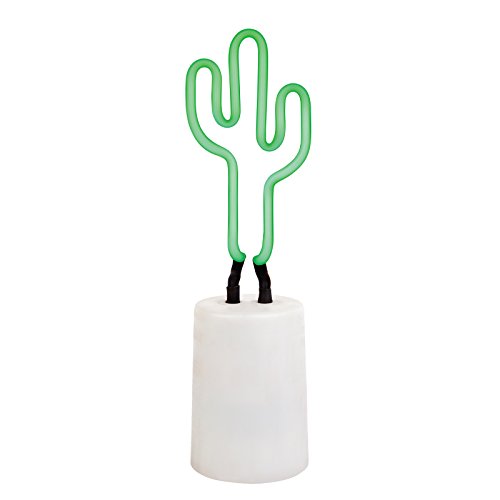 Sunnylife Indoor Decorative Neon Light Figurine Tube Desk Lamp with Adjustable Dimmer - Cactus - Light, Small