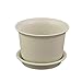 TRUEDAYS 5.9 Inch Plastic Nursery Flower Pots with Pallet Set of 10 Pack, White Marble