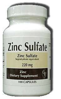 Zinc Sulfate heptahydrate equivalent 220Mg Capsules - 100 each (3 pack)